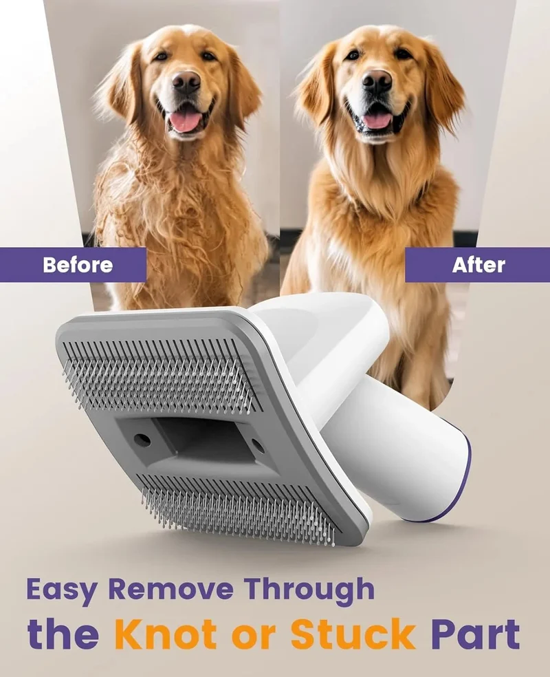 Aspirador de pêlo para cães e gatos com super-sucção (12000pa), com 4 escovas