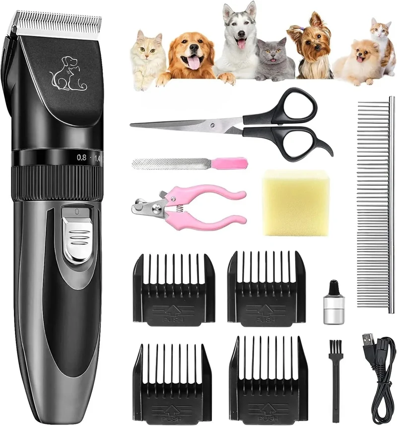 Máquina profissional de cortar pelo a cães | corta-pelos para animais | corta-pelos de baixo ruído e carregamento rápido
