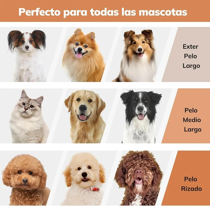Aspirador para animais de estimação, máquina de cortar pêlo a cães com 3 litros, sucção potente - multifunções 5 em 1