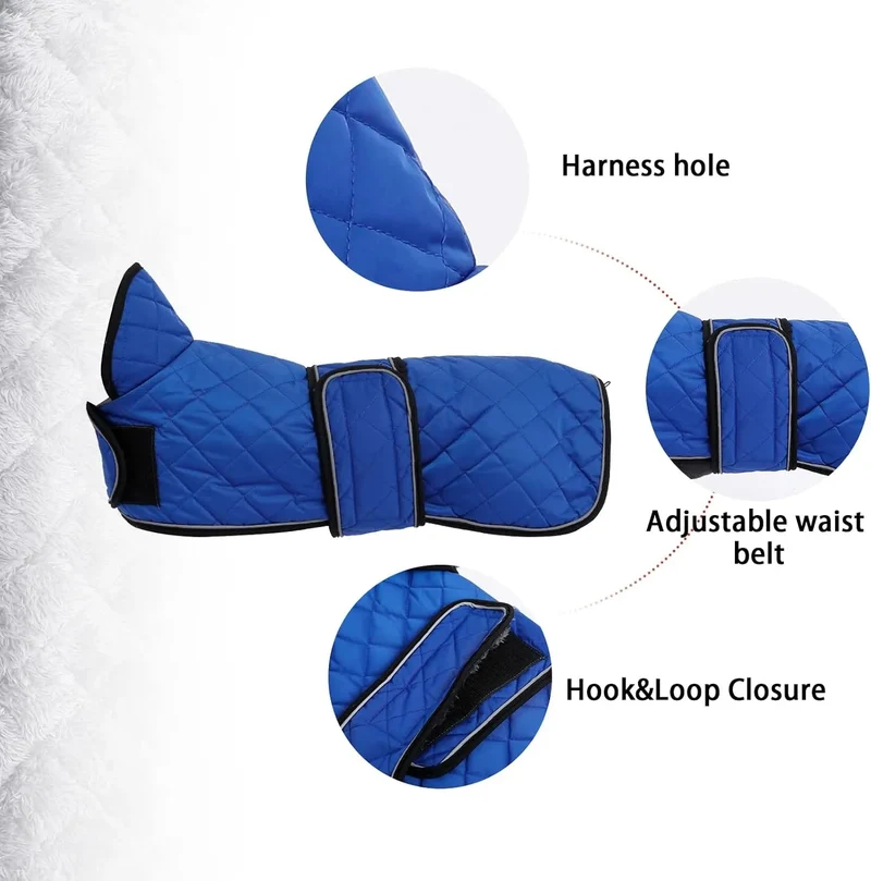 Casaco térmico de inverno para cão salsicha, com forro polar quente, impermeável, com faixas ajustáveis e orifício de arnês