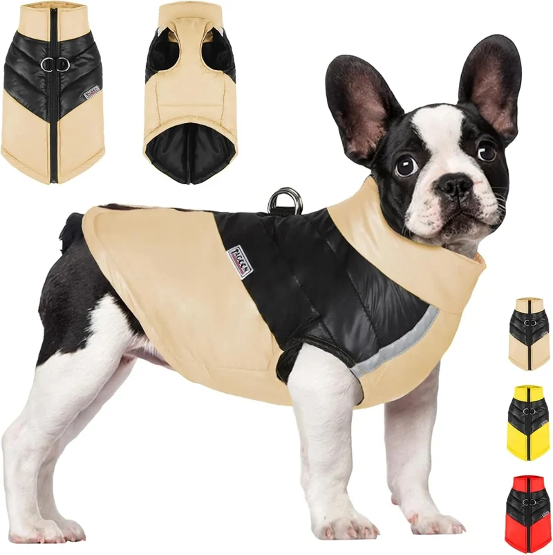 Casaco para cães à prova de água, casaco quente de inverno para cães pequenos, médios, para clima frio