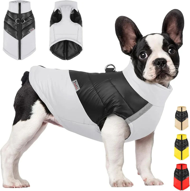 Casaco para cães à prova de água, casaco quente de inverno para cães pequenos, médios, para clima frio