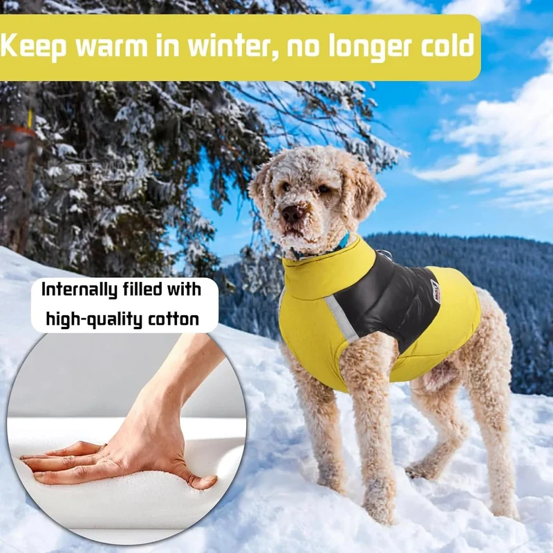 Casaco para cães à prova de água, casaco quente de inverno para cães pequenos, médios, para clima frio
