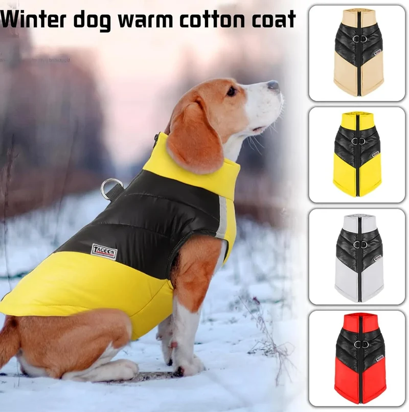 Casaco para cães à prova de água, casaco quente de inverno para cães pequenos, médios, para clima frio