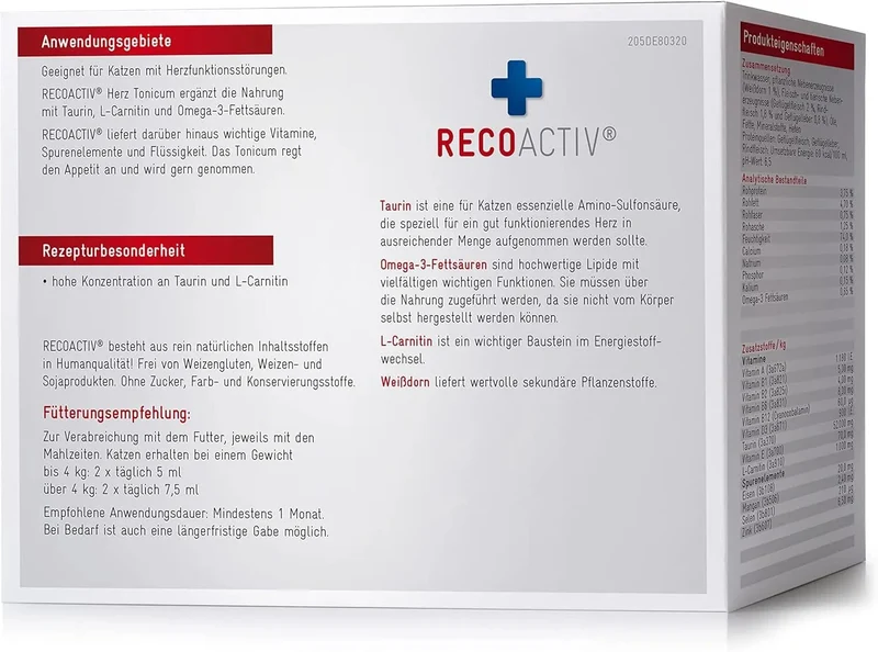 RECOACTIV® Tónico Cardíaco para Gatos – Embalagem de Tratamento 3x90 ml (270ml)