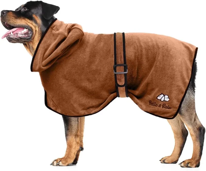 Roupão de banho para cão em microfibra absorvente - toalha para cães para secagem após o banho ou a caminhada debaixo da chuva