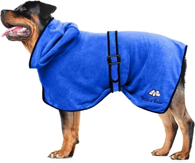 Roupão de banho para cão em microfibra absorvente - toalha para cães para secagem após o banho ou a caminhada debaixo da chuva