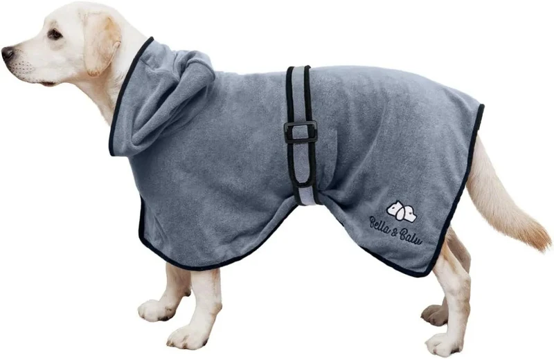 Roupão de banho para cão em microfibra absorvente - toalha para cães para secagem após o banho ou a caminhada debaixo da chuva