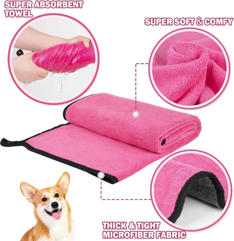 3 toalhas de secagem para cães, toalhas de banho super absorventes, toalhas de banho de secagem rápida para cachorros e gatos