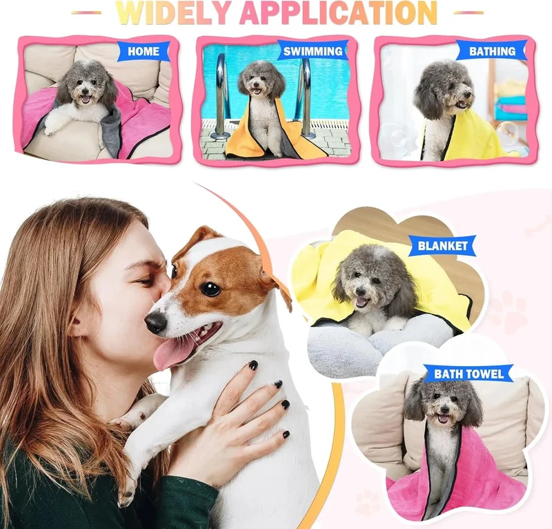3 toalhas de secagem para cães, toalhas de banho super absorventes, toalhas de banho de secagem rápida para cachorros e gatos