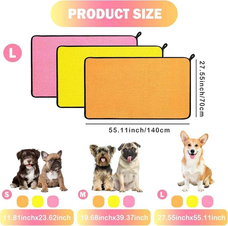 3 toalhas de secagem para cães, toalhas de banho super absorventes, toalhas de banho de secagem rápida para cachorros e gatos