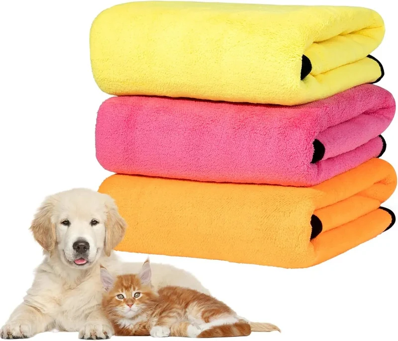 3 toalhas de secagem para cães, toalhas de banho super absorventes, toalhas de banho de secagem rápida para cachorros e gatos
