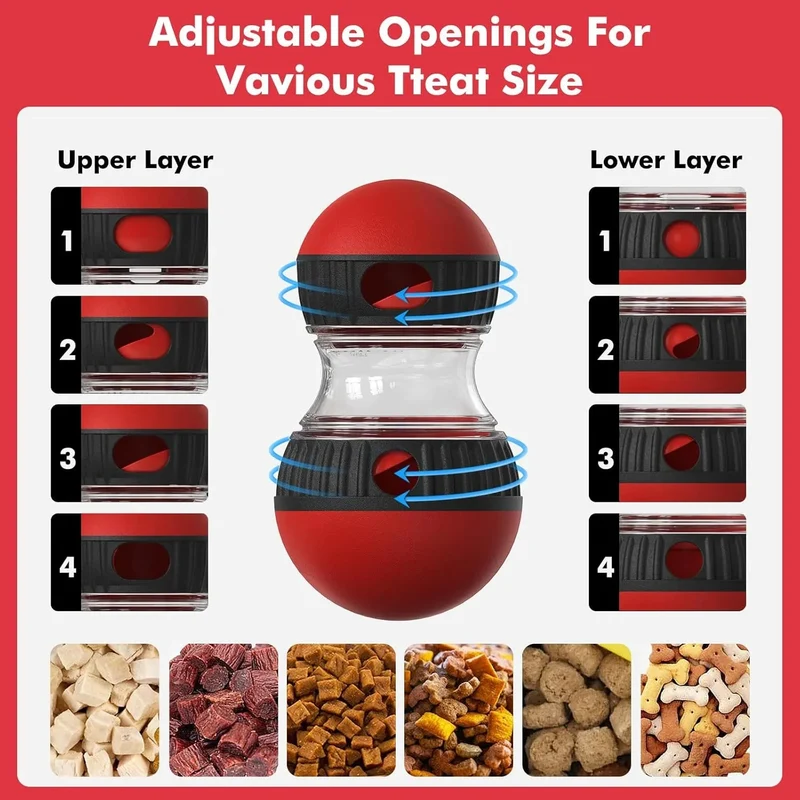 Brinquedo interativo para cães, quebra-cabeças com dispensador de biscoitos, brinquedo duradouro para cães pequenos/médios/grandes