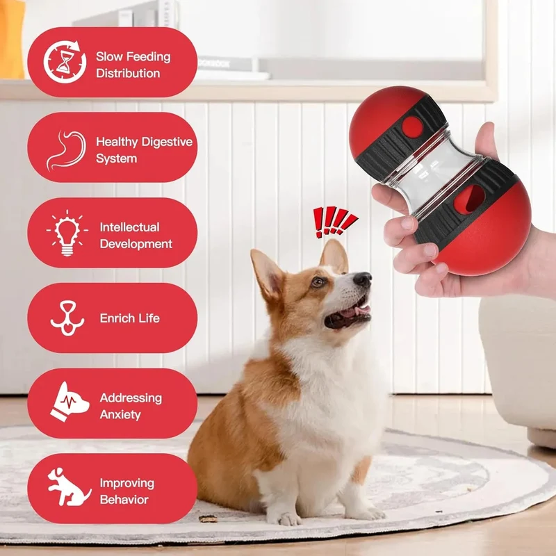 Brinquedo interativo para cães, quebra-cabeças com dispensador de biscoitos, brinquedo duradouro para cães pequenos/médios/grandes