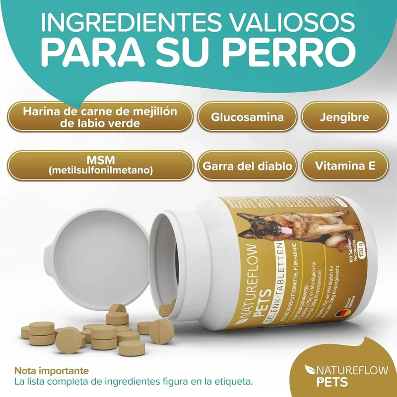 Condroprotetor para Cães com Mexilhão de Lábio Verde, Glucosamina e MSM | Natureflow