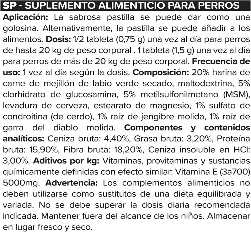 Condroprotetor para Cães com Mexilhão de Lábio Verde, Glucosamina e MSM | Natureflow