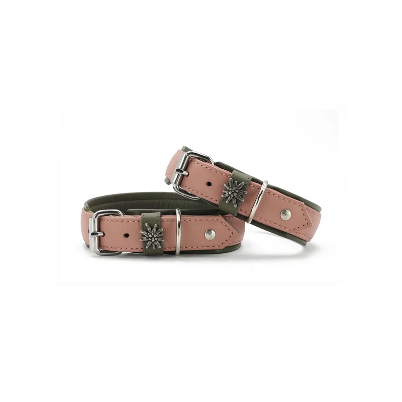 Lederhalsband Altrosa