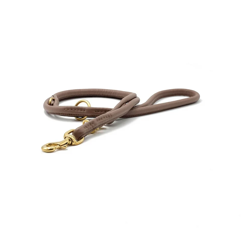 Lederleine Rund Gold