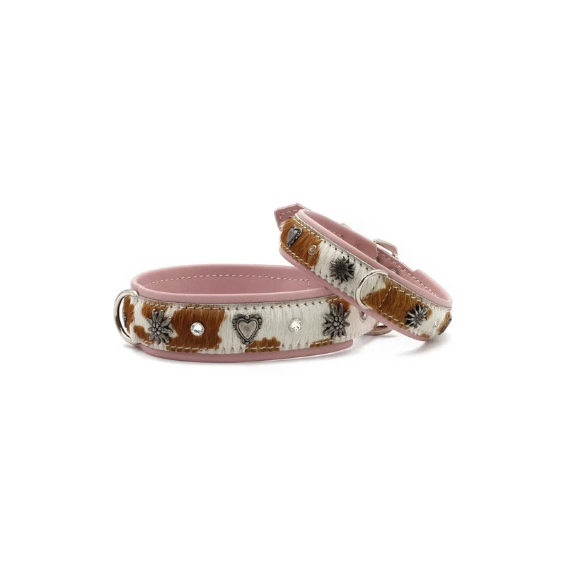 Lederhalsband Rosa Kuhfell