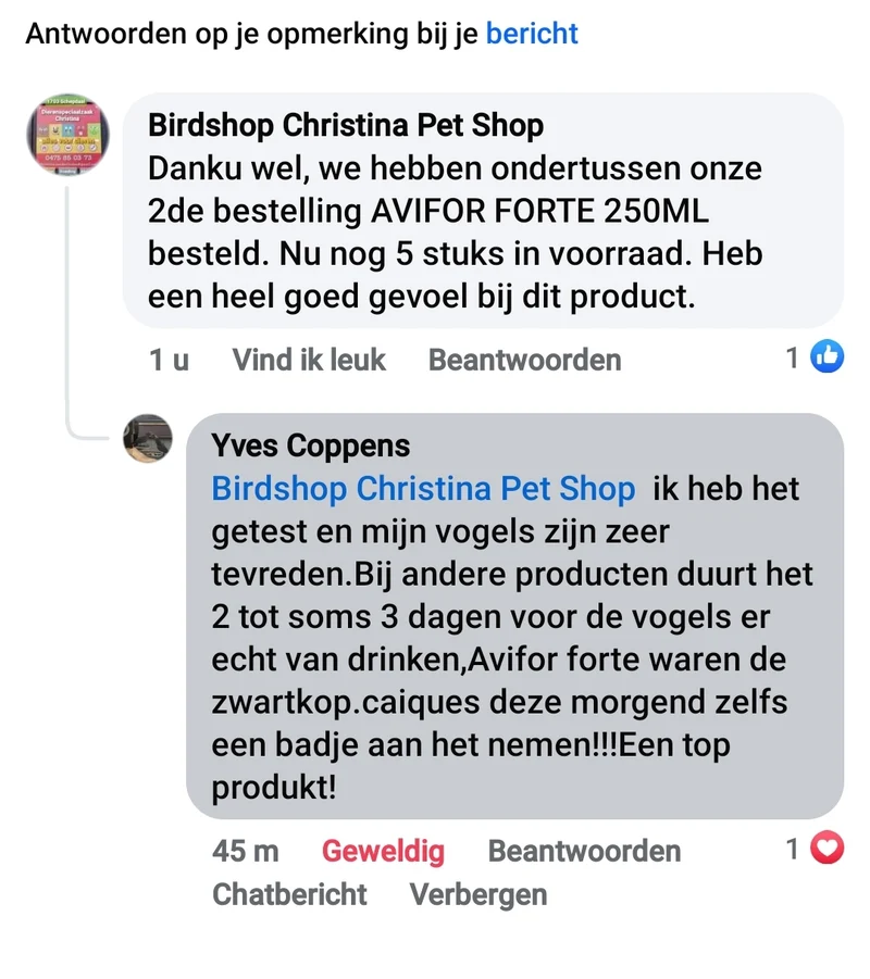 Avifor Forte 250 ml – für alle Vögel und Tauben – ausreichend für 250 l Wasser – neuer Schutz
