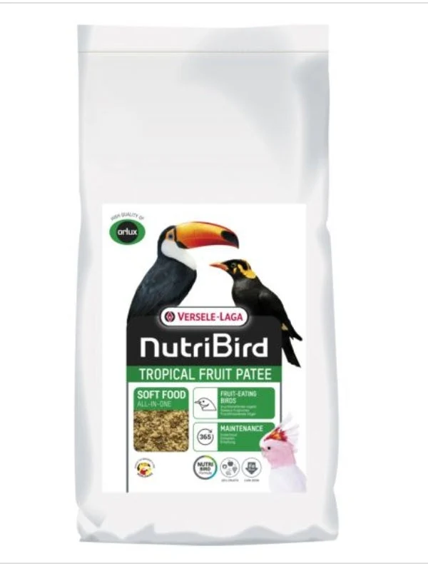 Nutribird Tropical Fruit Patee 1kg + Bravo Fruit Mix Coarse 1kg - handverpackt