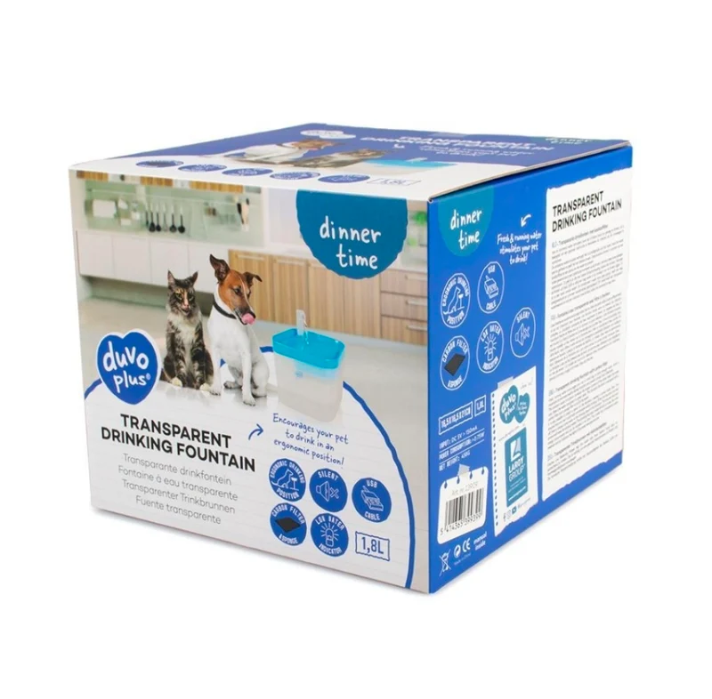 Duvo+ Transparenter Trinkbrunnen 1.8 l
