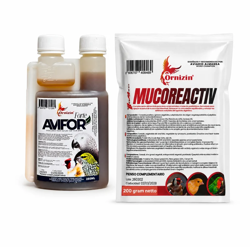 Avifor Forte 250 ml + Mucoreactiv 200 g Ornizìn - Protector 2in1