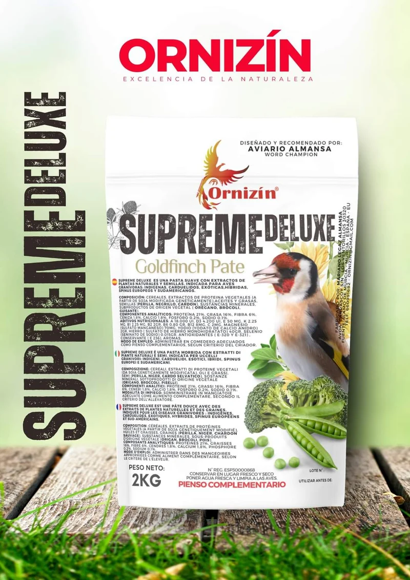 Supreme Deluxe 2kg „Grünes Eifutter“ + 21% Proteine ​​- Ornizin - Das Original