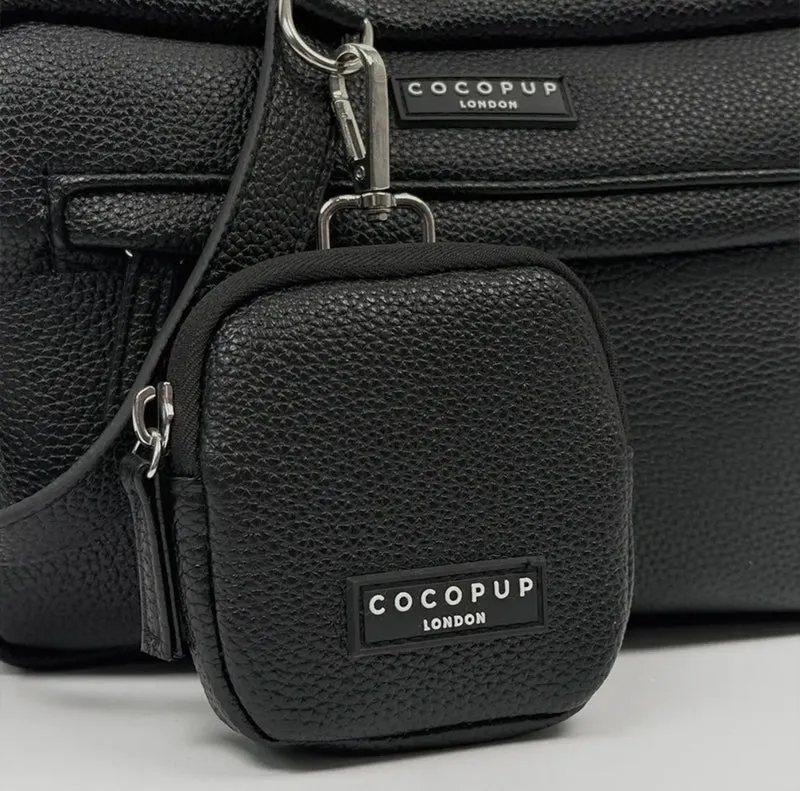 Leder Hundespaziergangtasche Set- Schwarz