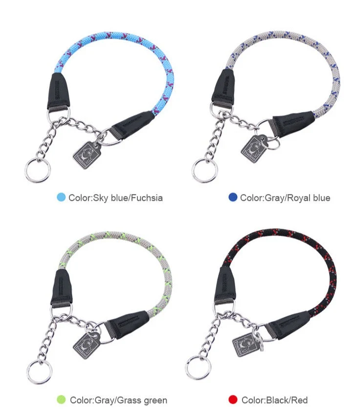 Reflektierendes Hundehalsband mit Kettenzugstop V3.0
