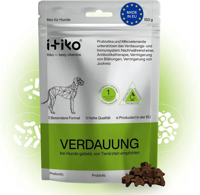 Snacks Probióticos Digestivos para cães - Promove a digestão - Alternativa à argila curativa - Capa de Psyllium - Complemento alimentar para diarreia em cães