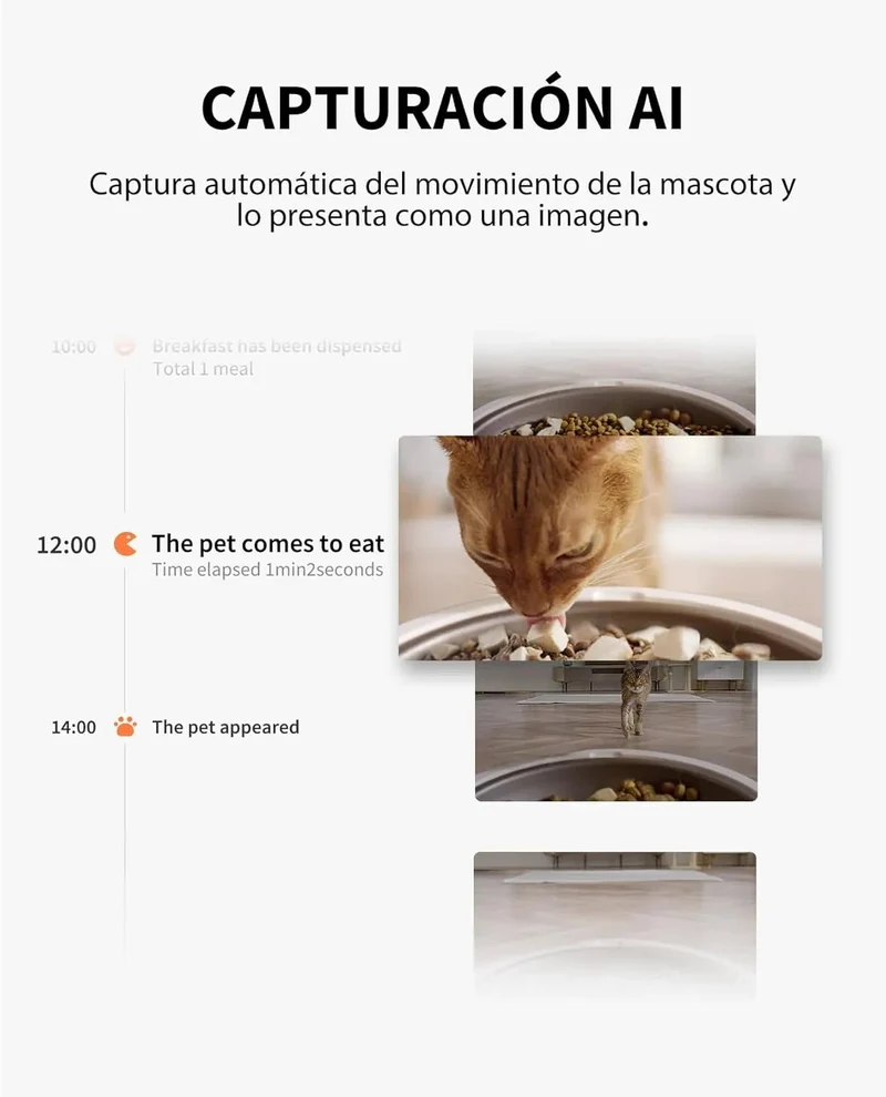 ❤️ Alimentador de 🐱 gatos ou 🐶 cães pequenos, automático com câmera, 1080P HD, função AI, 3L, 2,4 G WiFi, áudio bidirecional, controlo por aplicativo, tigela de aço inoxidável (PETKIT)