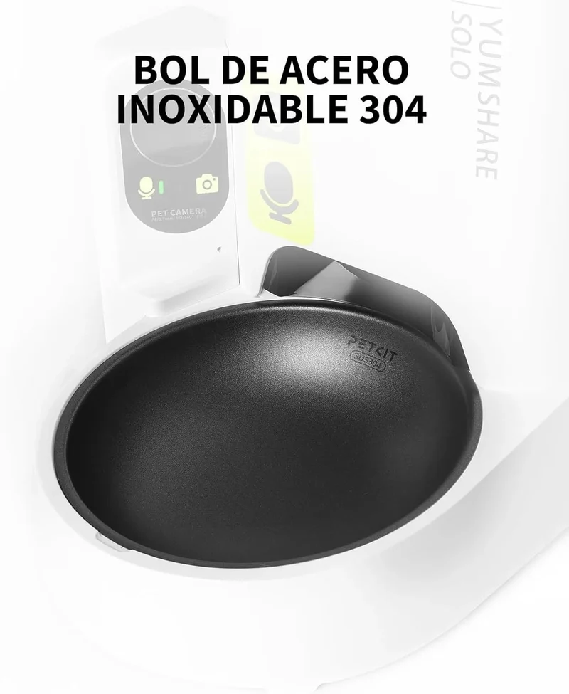 ❤️ Alimentador de 🐱 gatos ou 🐶 cães pequenos, automático com câmera, 1080P HD, função AI, 3L, 2,4 G WiFi, áudio bidirecional, controlo por aplicativo, tigela de aço inoxidável (PETKIT)