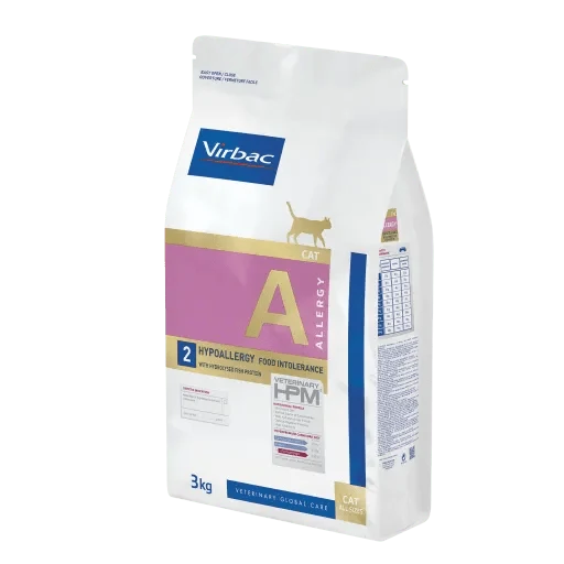 VIRBAC HPM A2 Veterinary Hypoallergy Fish for Cat - Ração para Gatos com Proteína de Salmão - 3 Kg - 7 Kg - 12 Kg