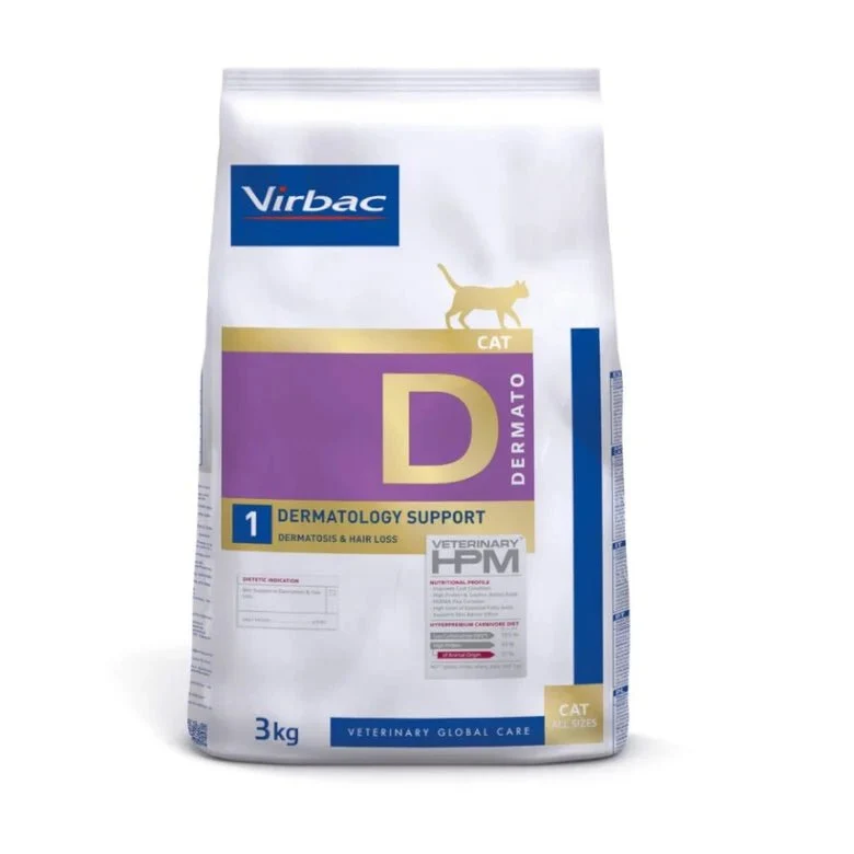 VIRBAC Dermatology Support Hpm ração para gatos - 3 Kg