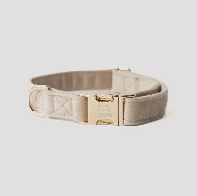 Samt-Hundehalsband Sand