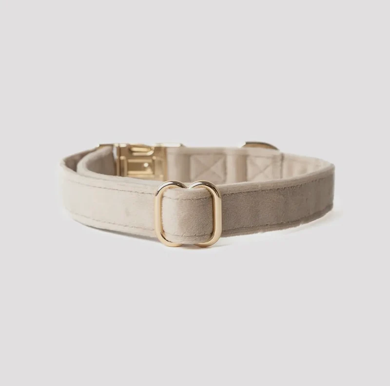 Samt-Hundehalsband Sand