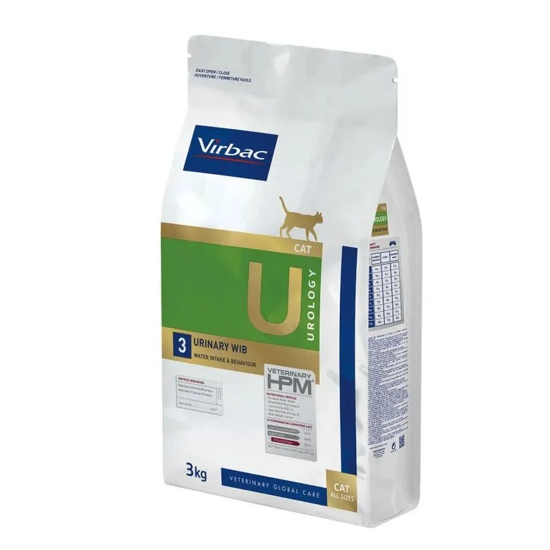 VIRBAC U3 Urinary WIB HPM Ração para Gatos - Sacos de 1,5 Kg e 3 Kg