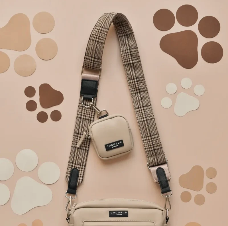Gassitasche Gurt / braunes Pup Plaid