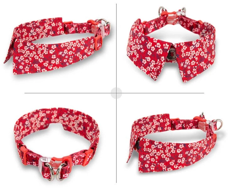 Hundehalsband - Eleganter Kragen - Flower Spring "POPPY RED" Limited Edition