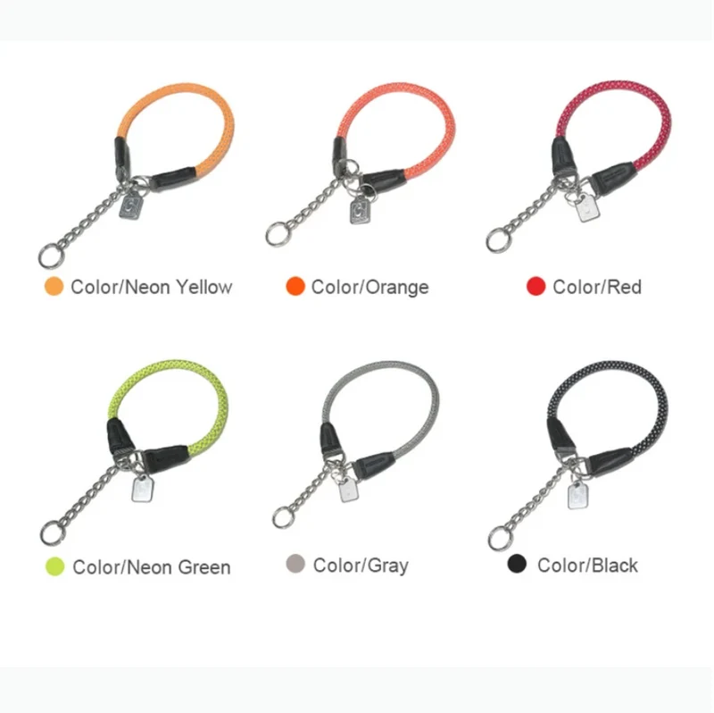 Reflektierendes Hundehalsband mit Kettenzugstop V1.0 "Neon"