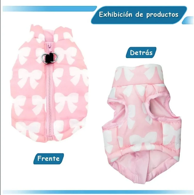 Colete / Casaco quente para cães pequenos e gatos, com fecho