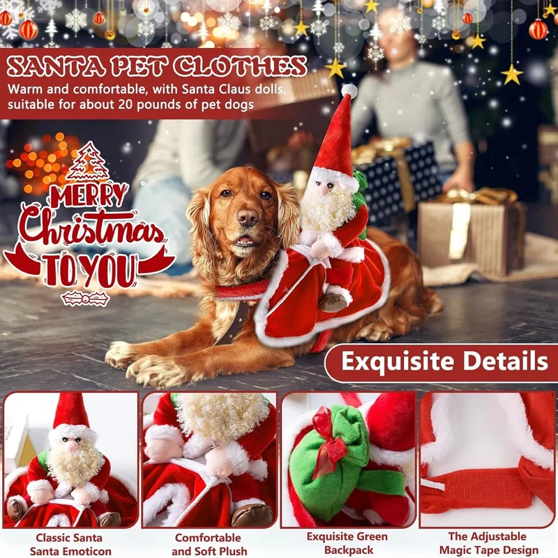Roupa de Natal / Pai Natal para Cães Médios (L)