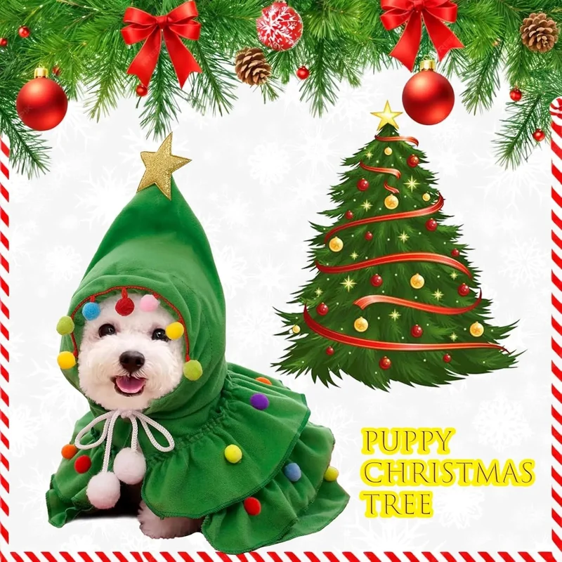Camisola de Natal para Gatos ou Cães Pequenos (Verde)