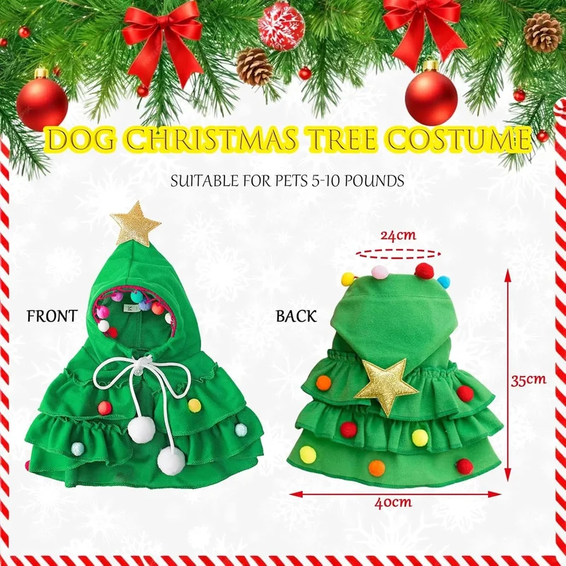 Camisola de Natal para Gatos ou Cães Pequenos (Verde)