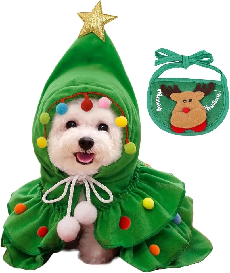 Camisola de Natal para Gatos ou Cães Pequenos (Verde)