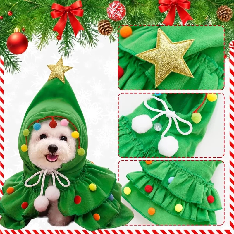 Camisola de Natal para Gatos ou Cães Pequenos (Verde)