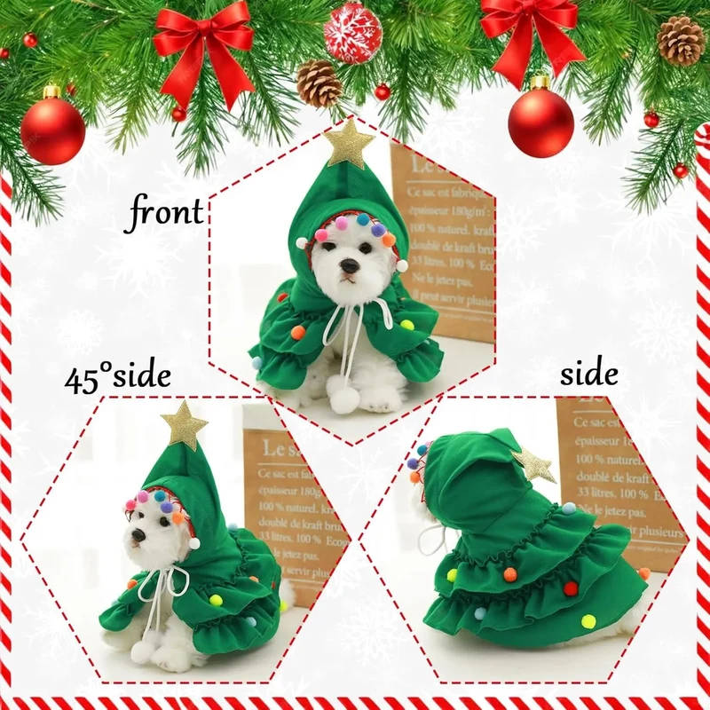 Camisola de Natal para Gatos ou Cães Pequenos (Verde)