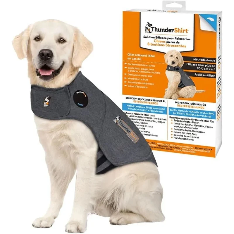 Thundershirt - Colete Relaxante para cães (anti-stress, ajuda a reduzir a ansiedade), Cinzento