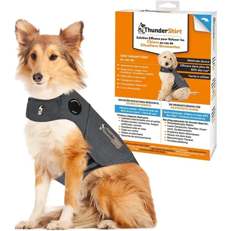 Thundershirt - Colete Relaxante para cães (anti-stress, ajuda a reduzir a ansiedade), Cinzento